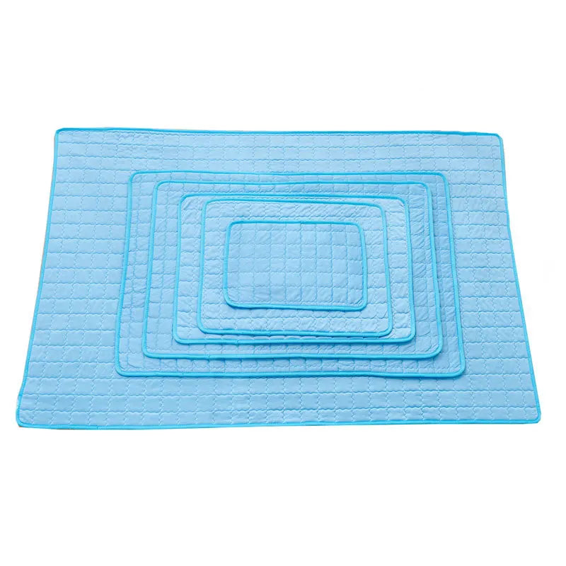 Pet Cooling Mat Dog Cat Sleeping Pad Cool Ice Silk Moisture-proof Mattress Cushion Summer Small Animal Cold Bed 5 sizes