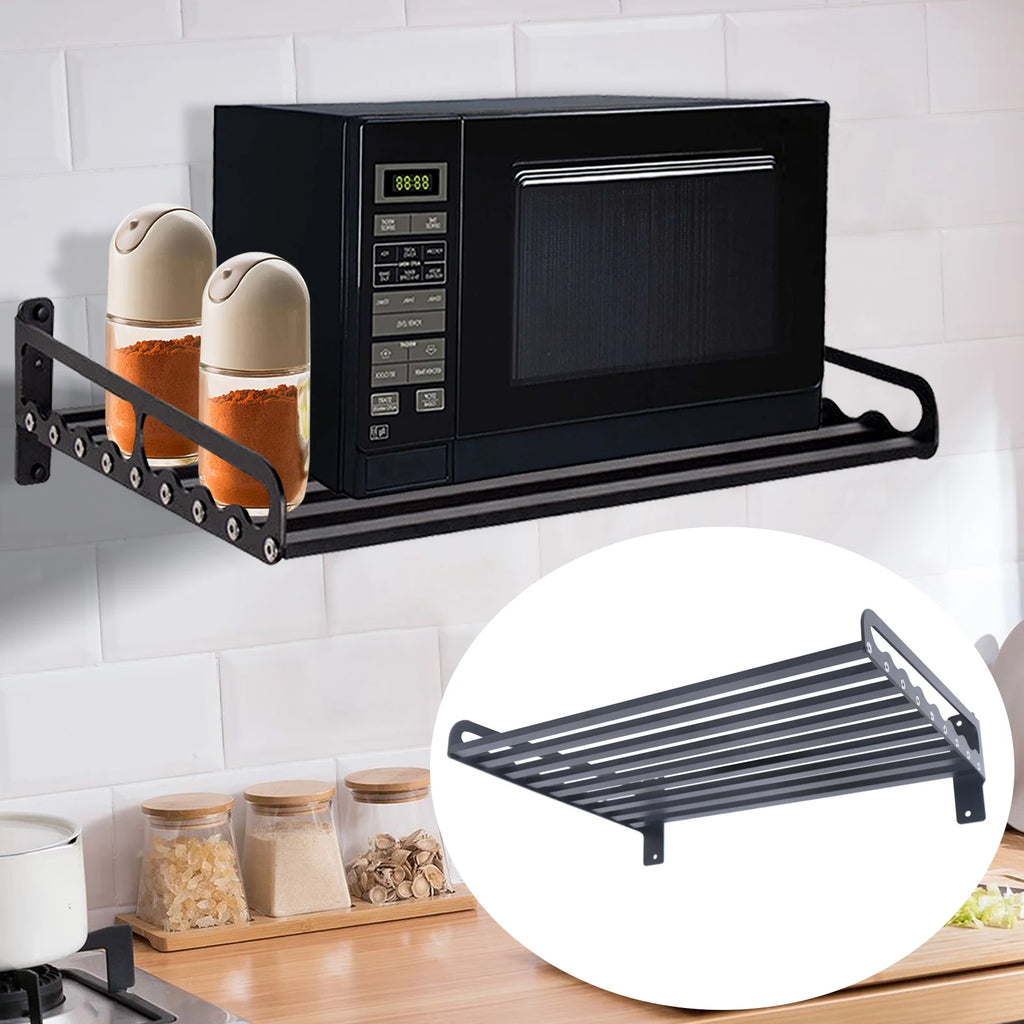 Wall-Mounted Microwave Oven Rack 50kg Capacity Microwave Holder Shelf Space-Saving & Durable for Organized Kitchen Storage