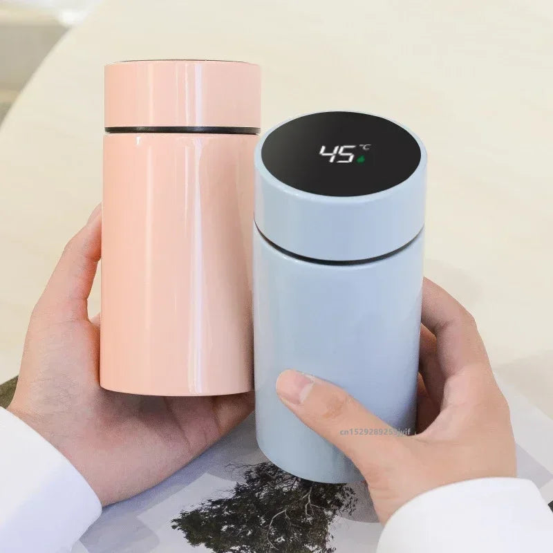 200ML Thermos Water Bottle Temperature Display Stainless Steel Vacuum Flasks Thermoses with Filter Tee Cup
