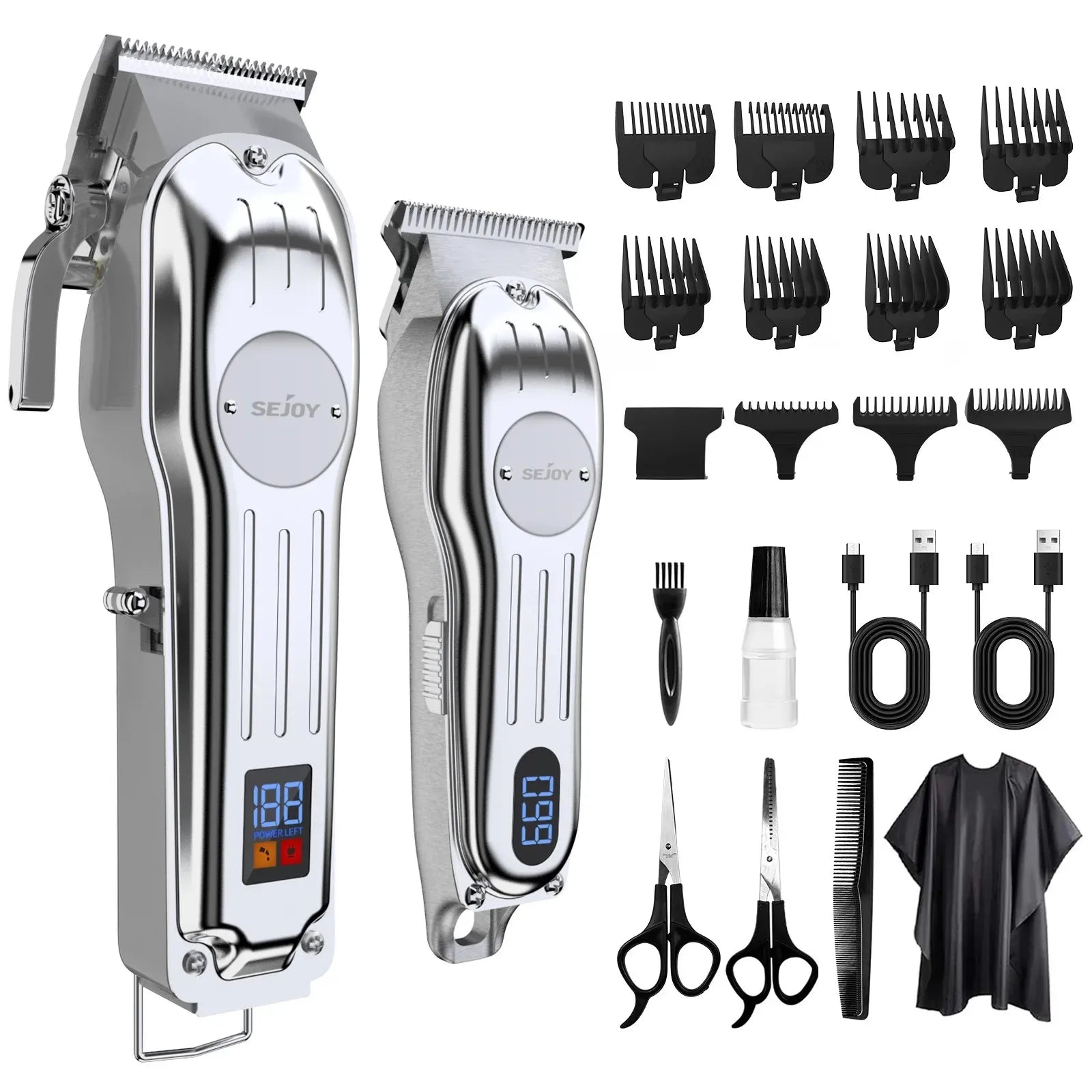 Professional Combo Kits Hair Clipper Electric Hair Trimmer Set For Men Rechargeable Cordless Haircut Machine for Barber