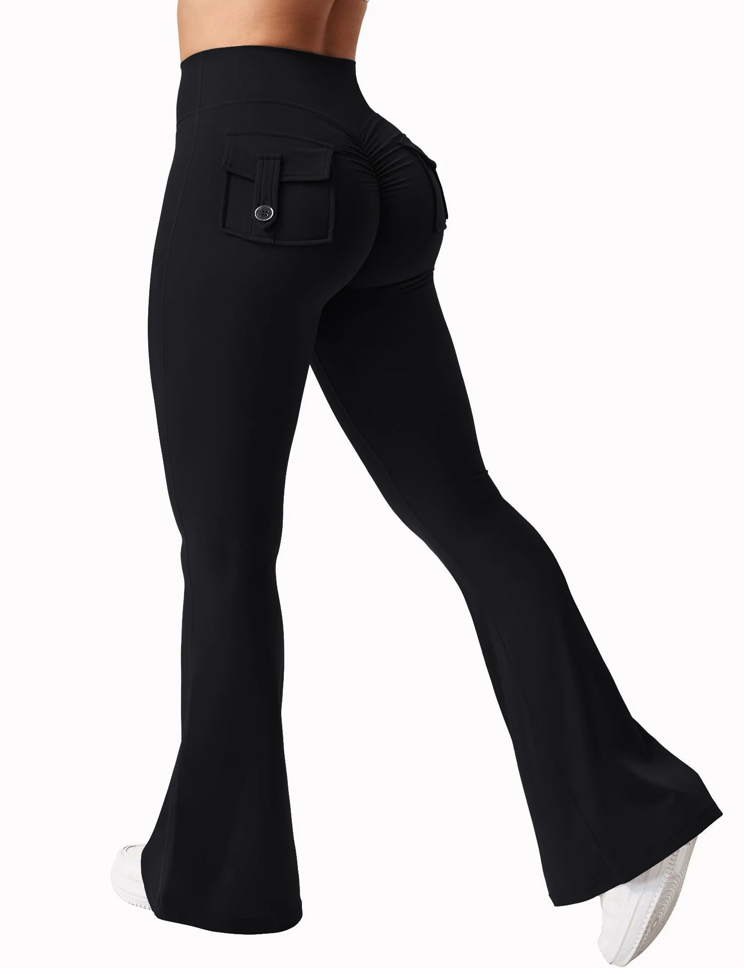 Summer Women's Cargo Pocket Fitness Tights - High-Waisted Stretch Butt Lift Yoga Running Pants