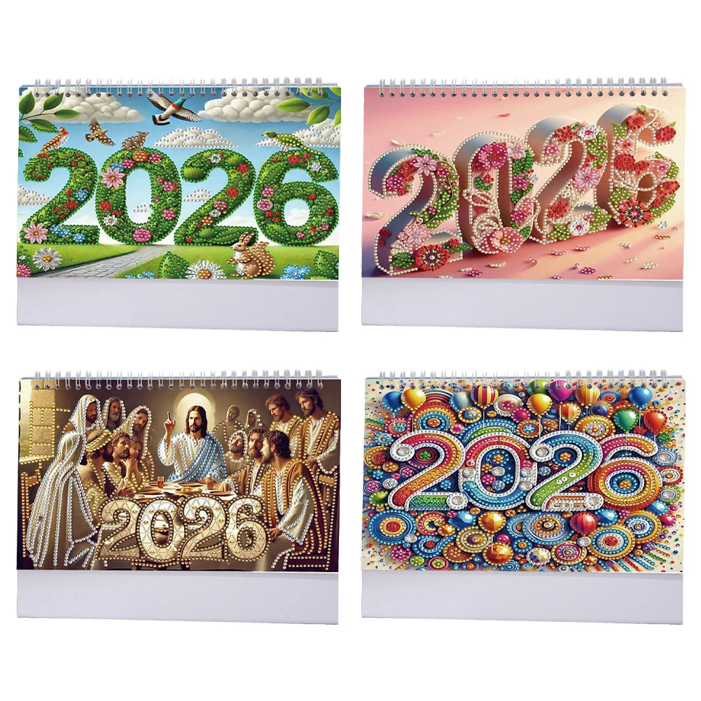2026 Calendar DIY Diamond Painting Art Kit Diamond Painting Kit DIY Diamond Art Desk Calendar for Home Office School Scheduling