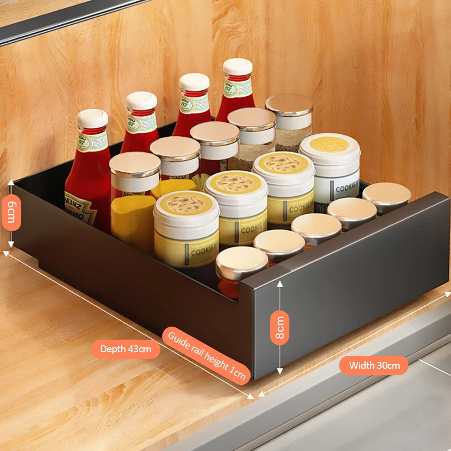 Pull Out Cabinet Organizer, Carbon Steel Slide Out Drawers Pantry Shelves, Home Organizers For Kitchen Bathroom Pantry