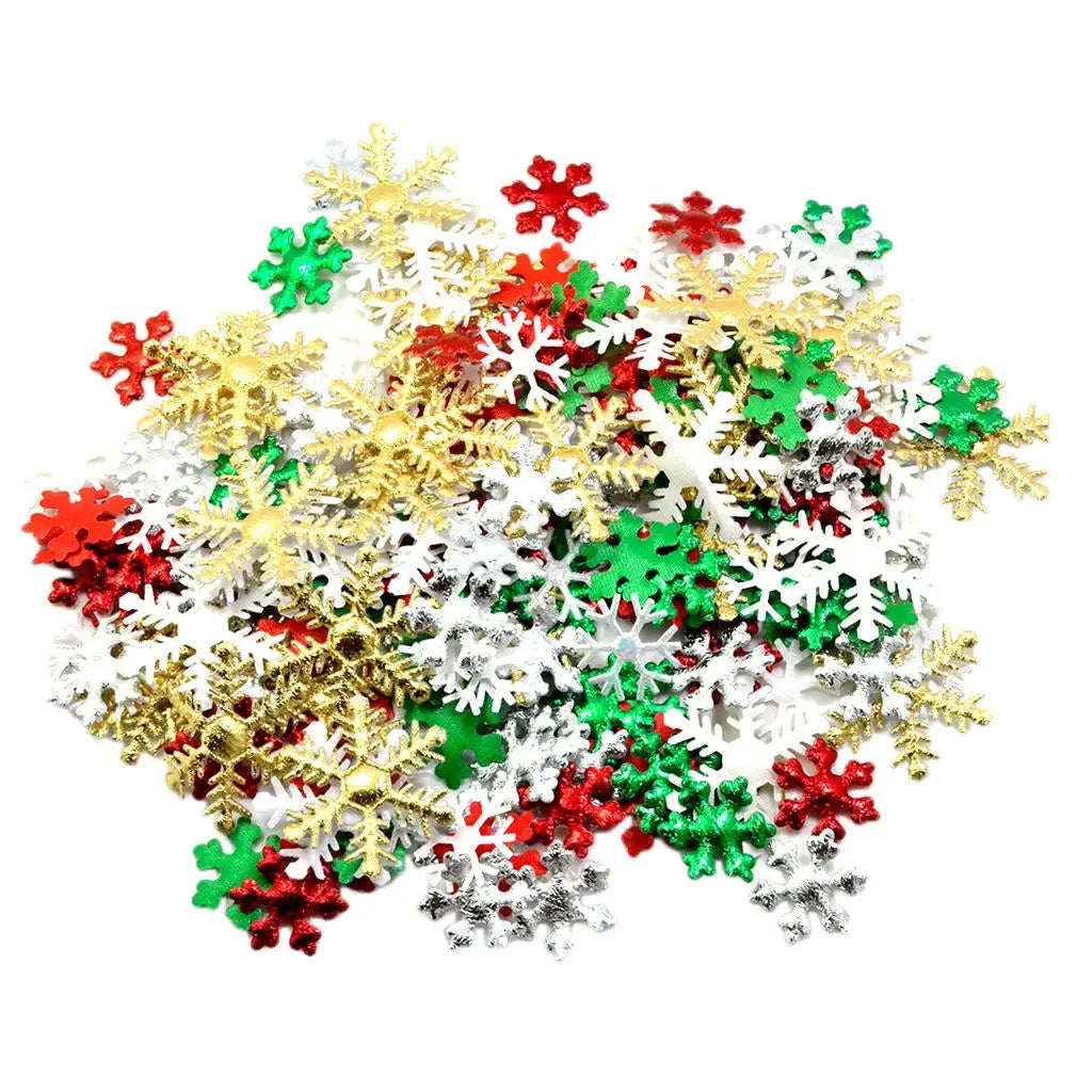 200Pc Colorful Snowflakes Buttons Flatback Charms for DIY Card Making Crafts