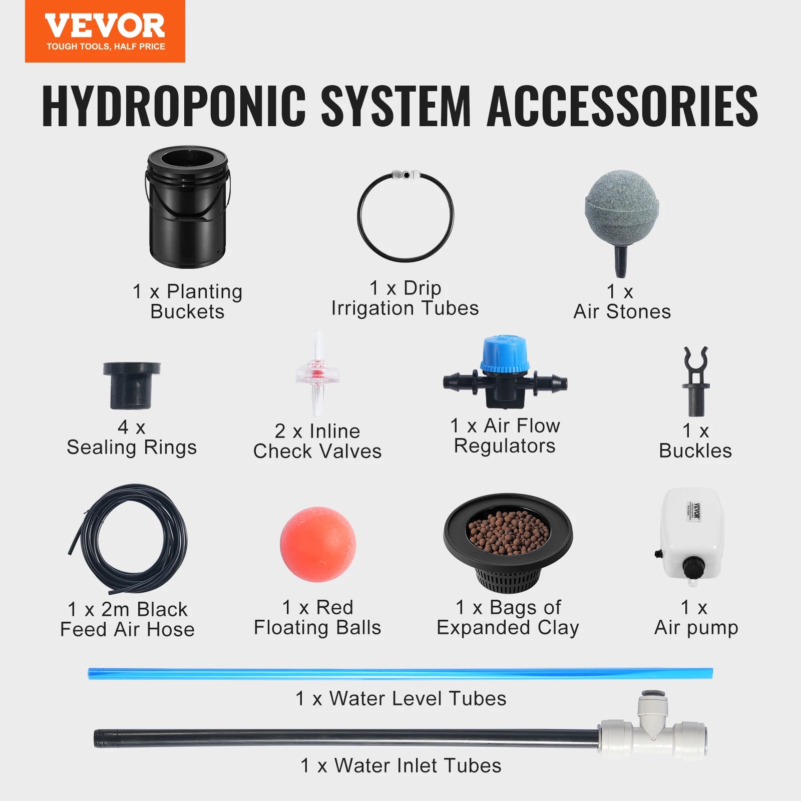 DWC Hydroponics Grow System Hydroponic Growing System w/ Top Drip Kit Deep Water Culture 5-Gallon Buckets with Air Pump