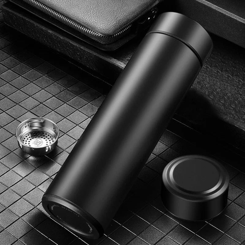 500ml Black Stainless Steel Smart Thermos With Temperature Display