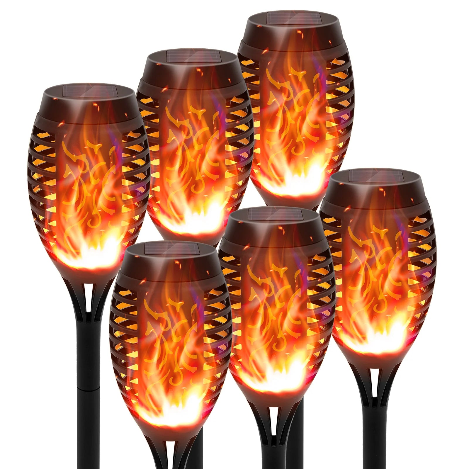 Solar Lights Outdoor LED 4/6/812Pcs Solar Torch Lights with Flickering Flame Waterproof Garden Decoration Lawn Path Yard Patio