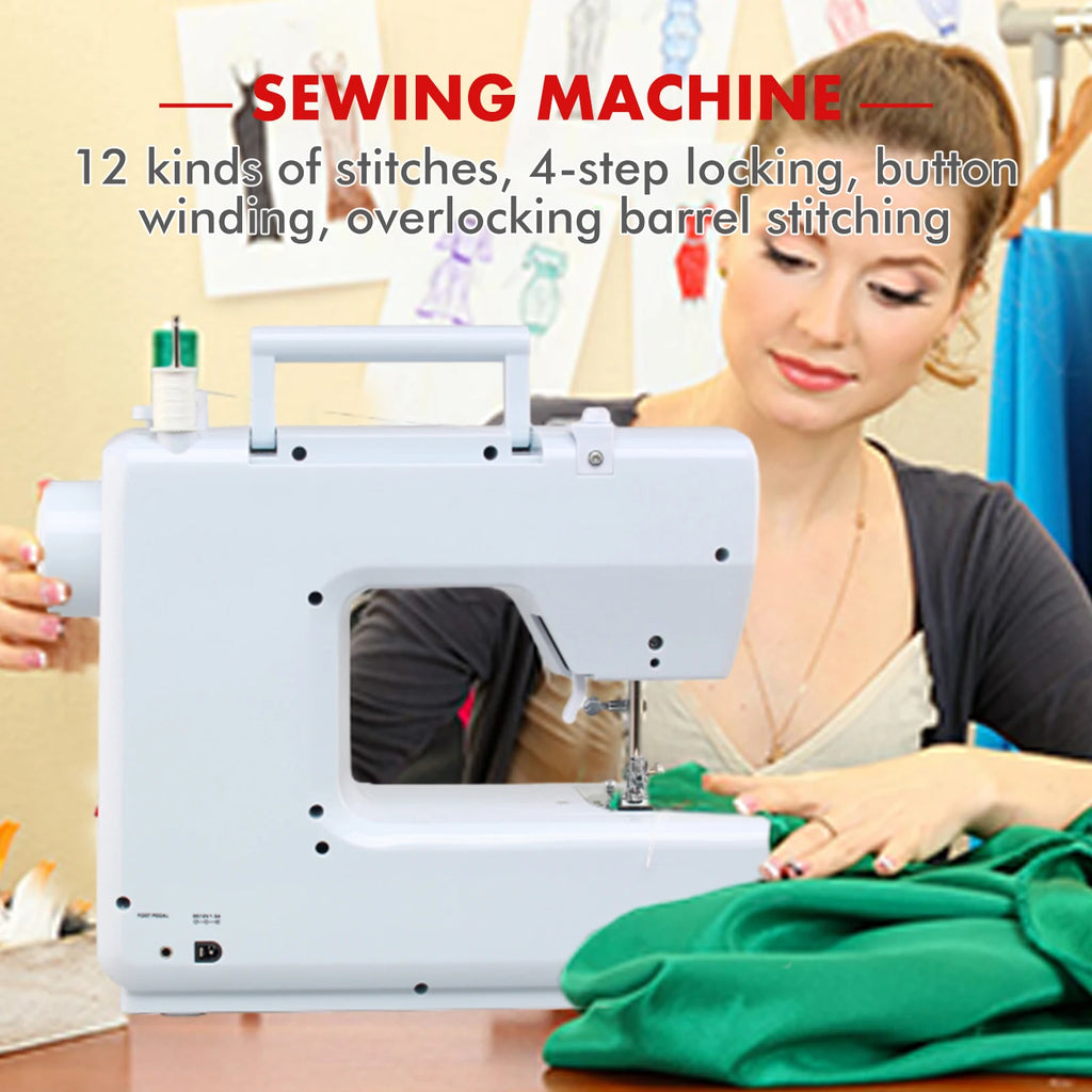 825A Multifunctional Mini Sewing Machine 12 Stitches Electric Sewing Machine with Foot Pedal US Long Service Life Perfect Gift
