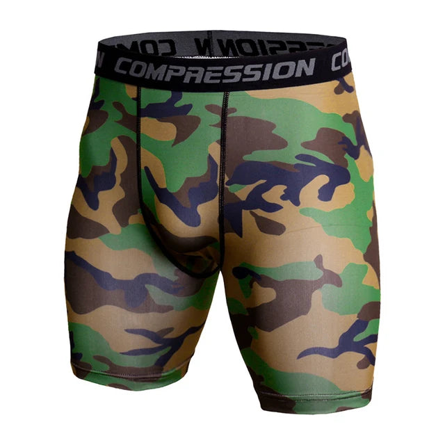 Compression Shorts Men 3D Print Camouflage Bodybuilding Tights Short Men Gyms Shorts Male Muscle Sport Elastic Running Shorts