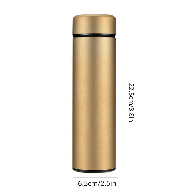 500ml Black Stainless Steel Smart Thermos With Temperature Display