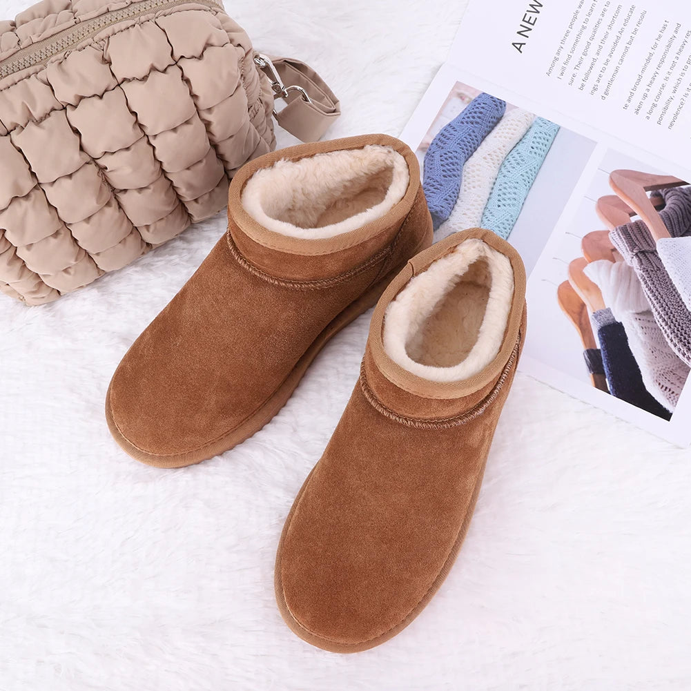 Women Snow Boots Warm Winter Booties Anti-Slip Comfort Ankle Boots Water Resistant Thermal Plush Boots for Outdoor Sports