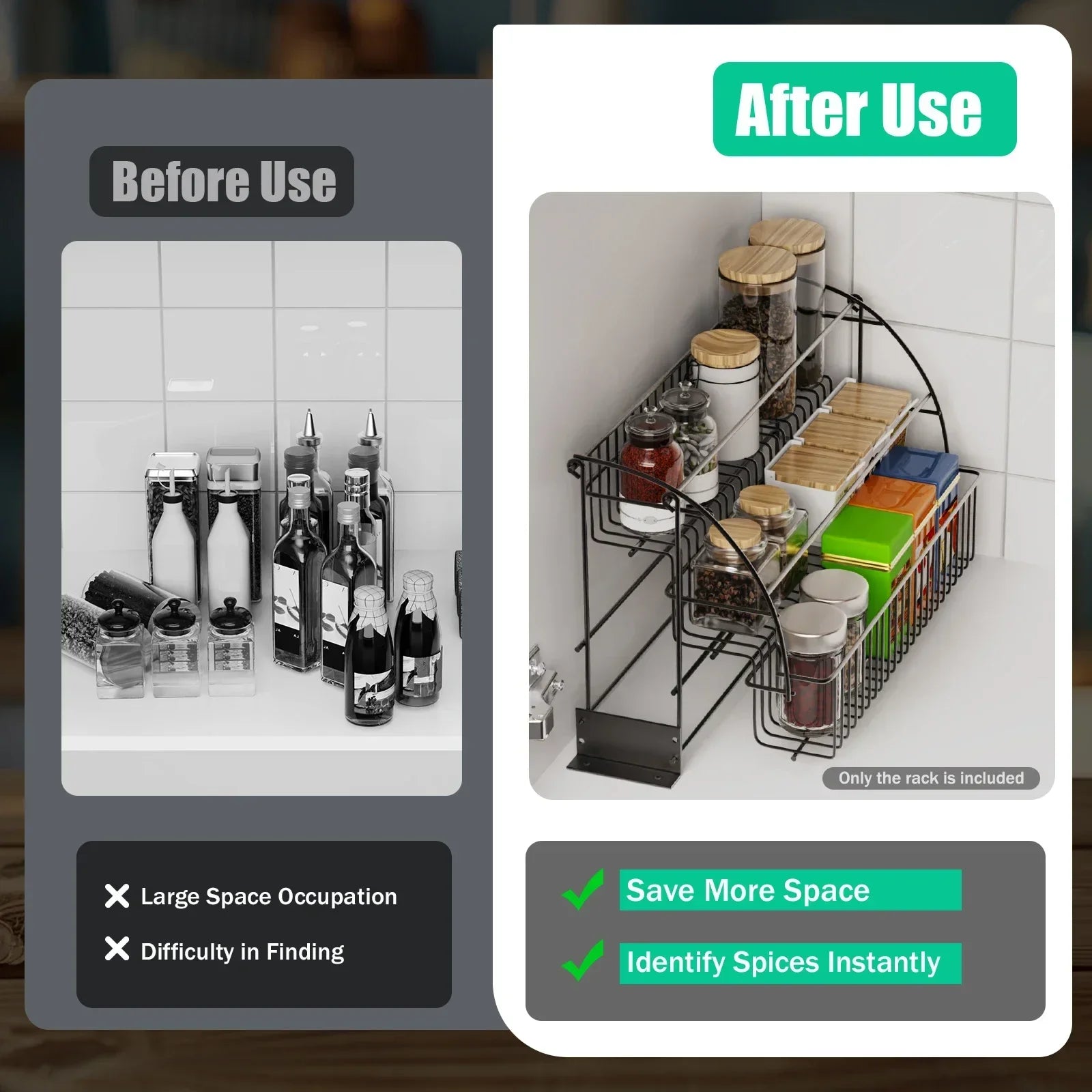 3-Layer Pull Down Cabinet Spice Rack Organizer,Metal Storage Shelf, Large Capacity Retractable Kitchen Storage Shelf Organizer