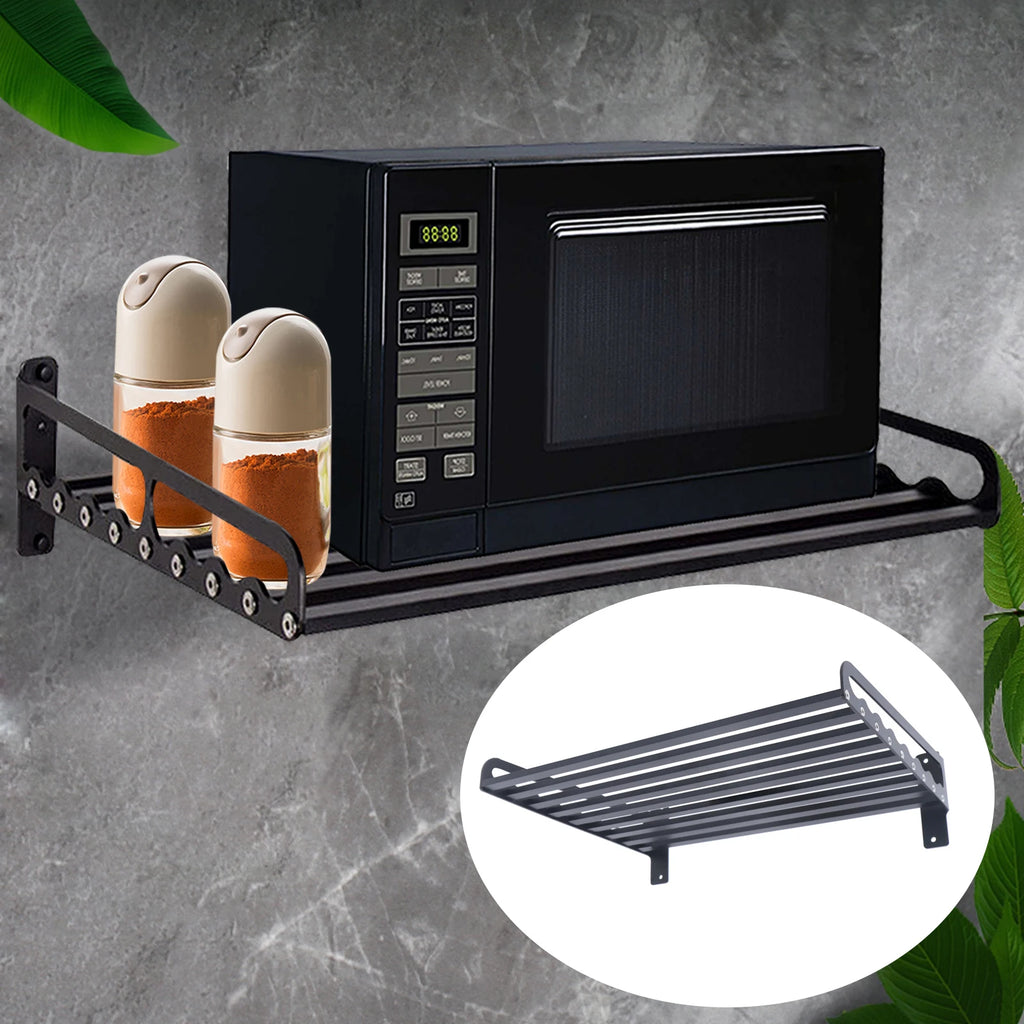 Wall-Mounted Microwave Oven Rack 50kg Capacity Microwave Holder Shelf Space-Saving & Durable for Organized Kitchen Storage