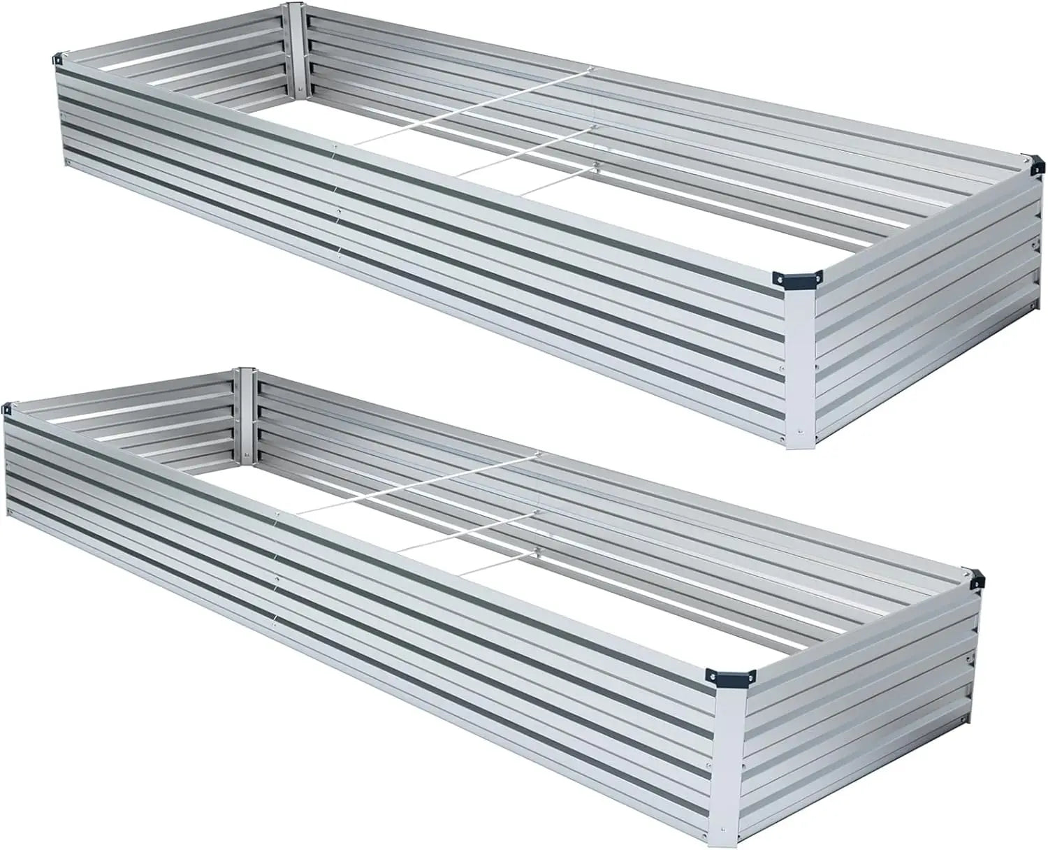 2 Pack 6x3x1FT Galvanized Raised Garden Beds Kit Outdoor Metal Gardening Planter Box for Vegetable Elevated Flower Herbs
