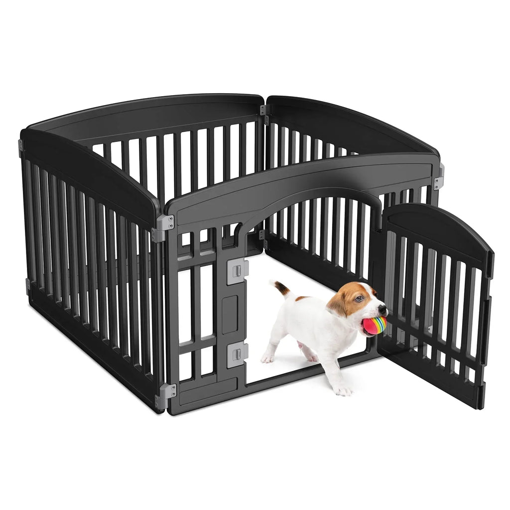 Plastic Dog Playpen 24 Inch, 4/6-Panel Pet Fence for Small Dog