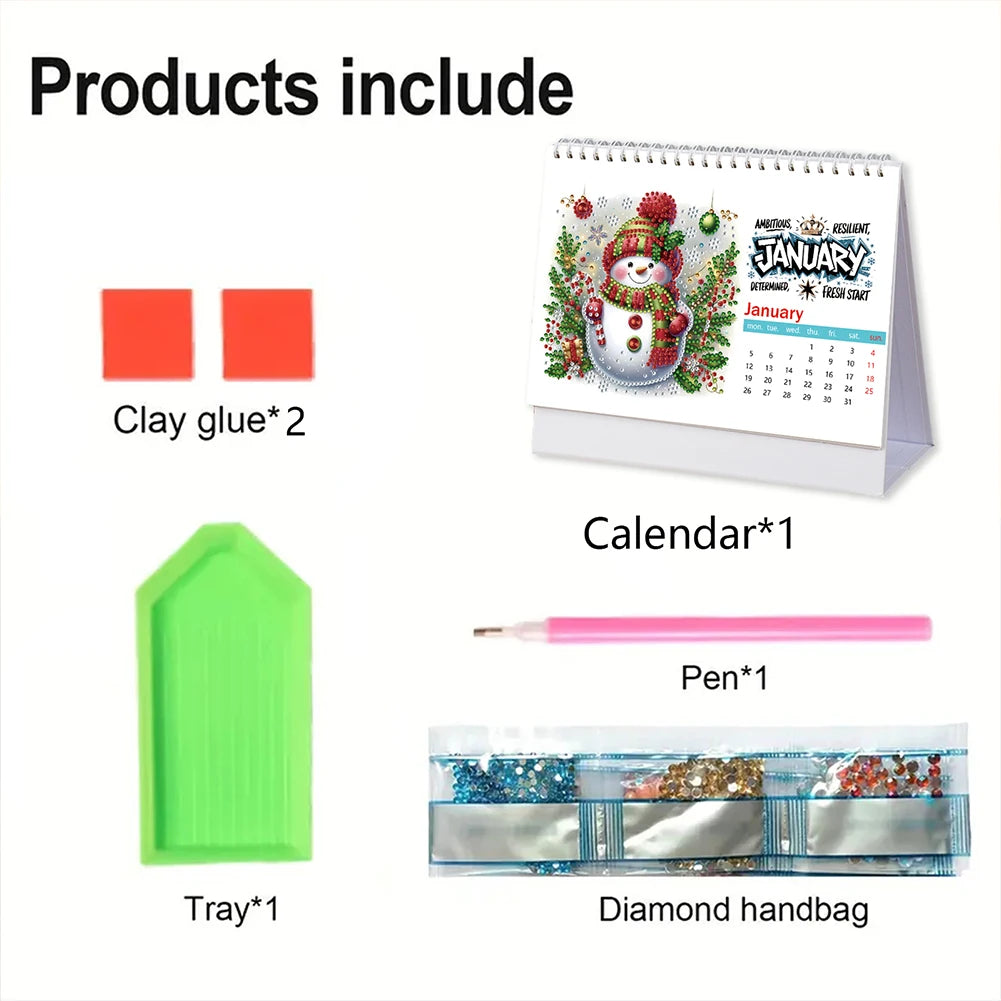 2026 Calendar DIY Diamond Painting Art Kit Diamond Painting Kit DIY Diamond Art Desk Calendar for Home Office School Scheduling