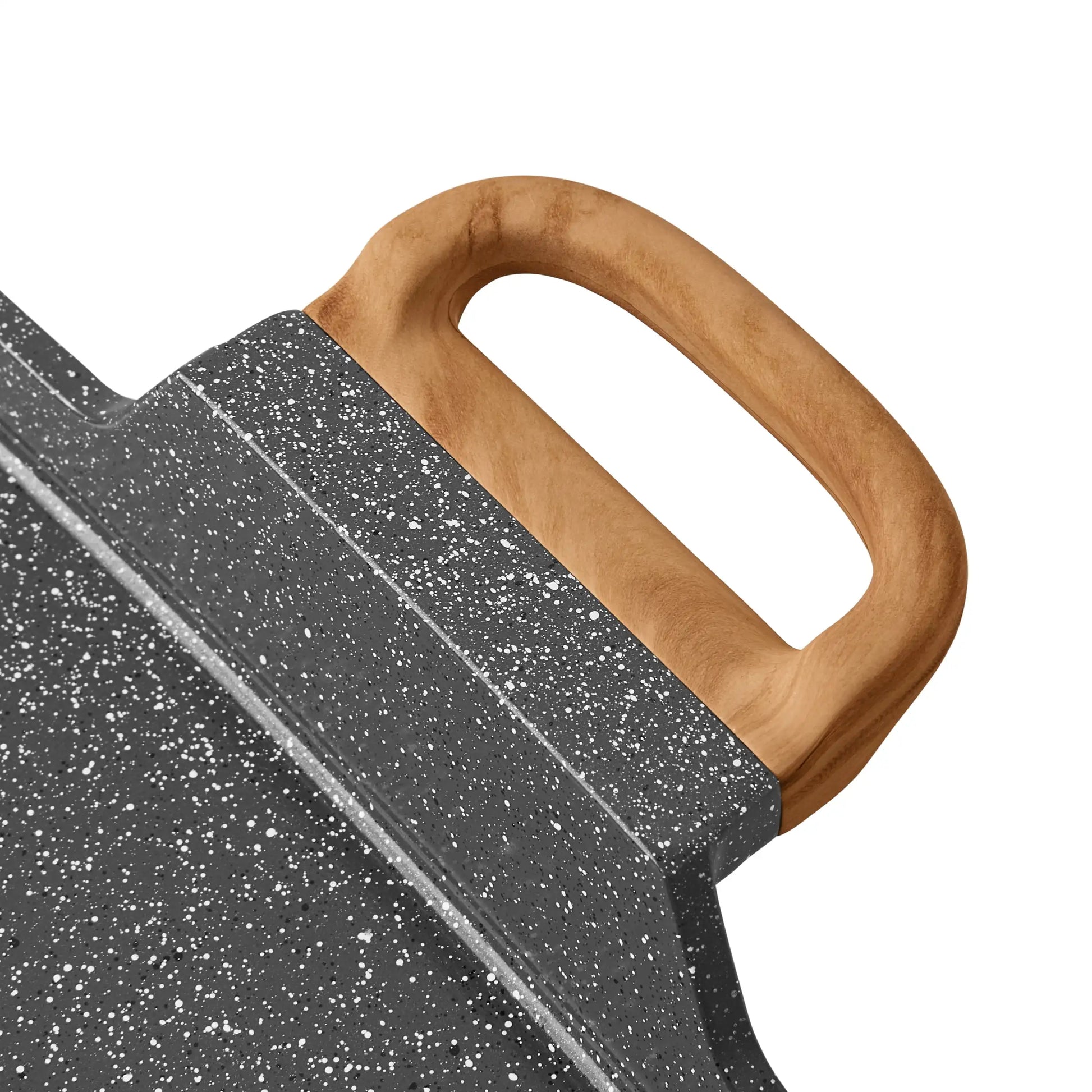 Cast Aluminum Double Griddle with Charcoal Grey Speckled for Easy Cooking and Cleaning for Everyday Kitchen Use