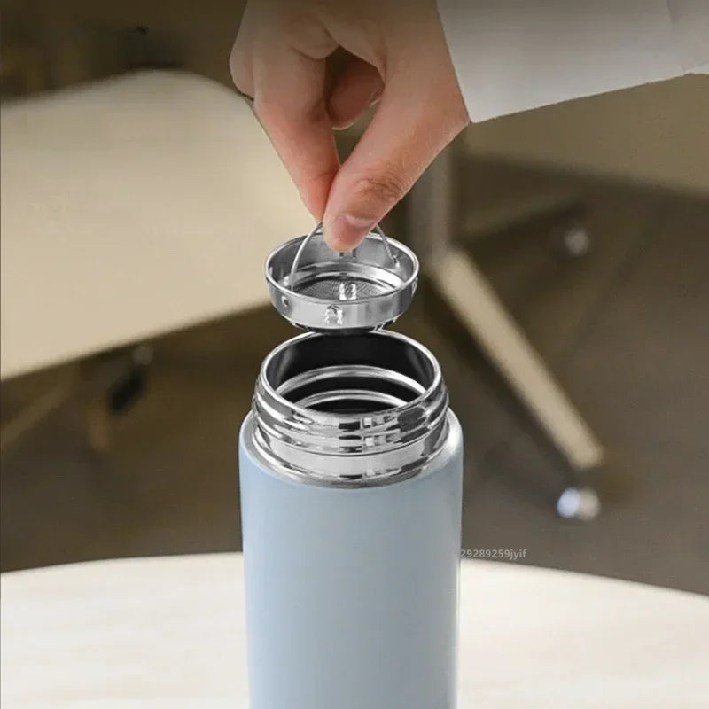 200ML Thermos Water Bottle Temperature Display Stainless Steel Vacuum Flasks Thermoses with Filter Tee Cup
