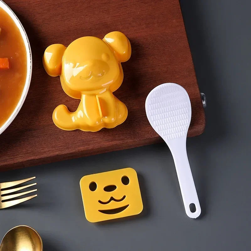 DIY Kids Animals Mold Gadgets Ball Mold Baby 3pc/Set Sushi Accessoires Kitchen Sushi Breakfast Mold Bento Cartoon Sandwich Rice