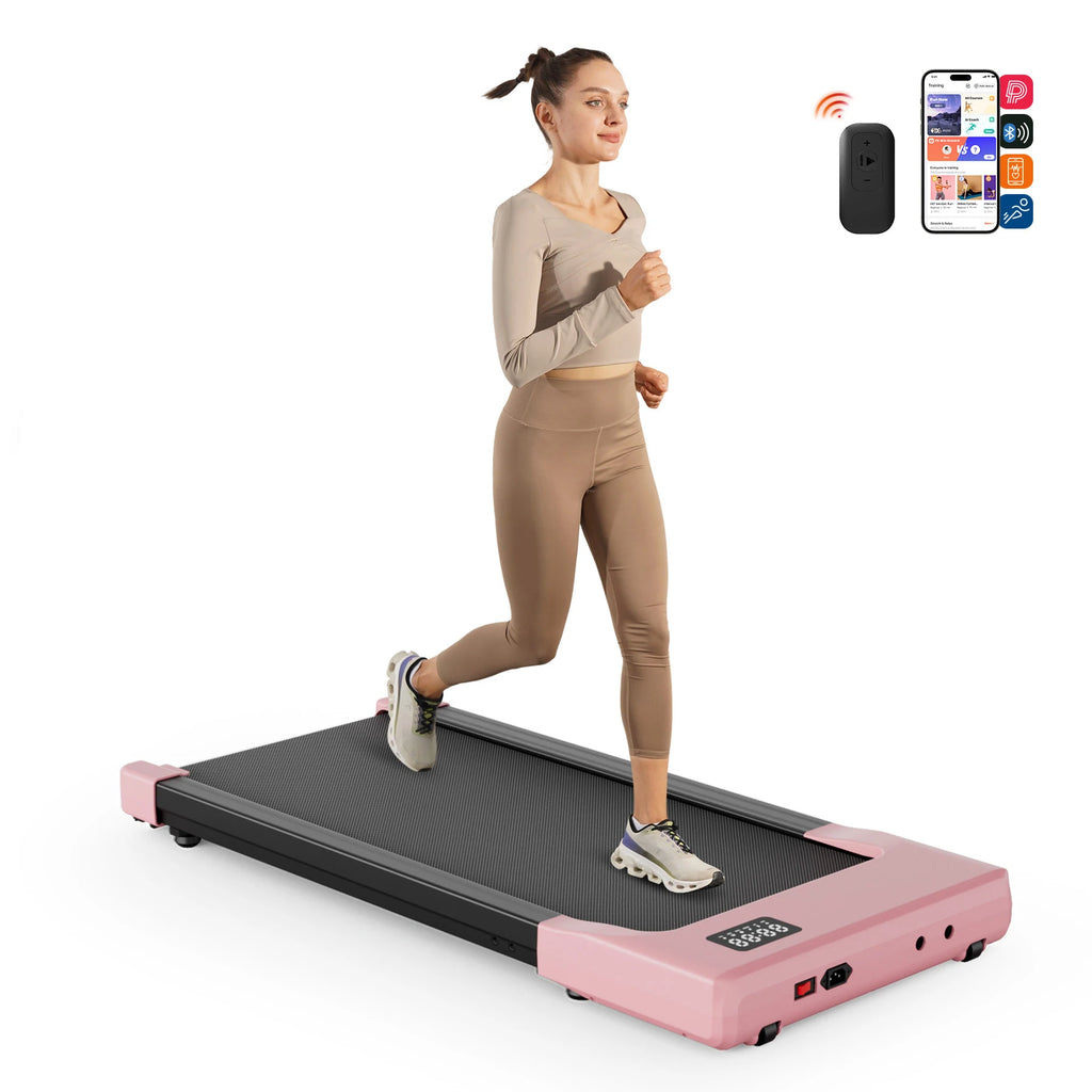 Walking Pad Under Desk Treadmill 2 in 1 Portable Treadmill with Remote Control LED Display 2.5HP Walkingpad for Home&Office