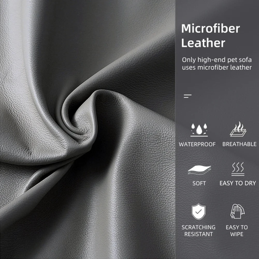 M-XXL Orthopedic Dog Bed Bolster Microfiber Leather Pet Dog Sofa Waterproof Couch Calming Bed with Removable Cover Easy Clean