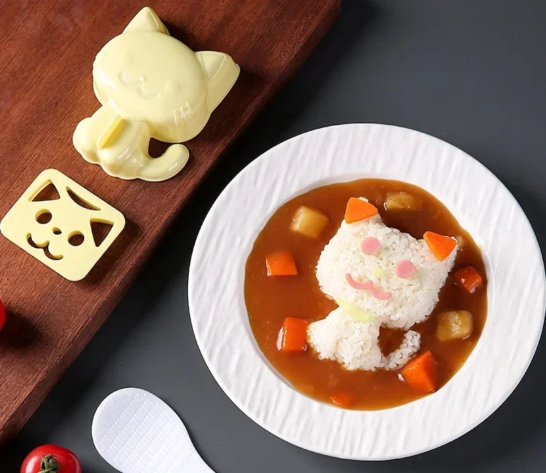 DIY Kids Animals Mold Gadgets Ball Mold Baby 3pc/Set Sushi Accessoires Kitchen Sushi Breakfast Mold Bento Cartoon Sandwich Rice