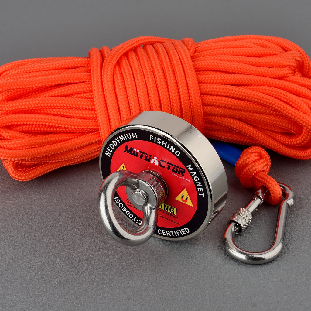 Strong Fishing Magnet Kit 150KG/220KG Heavy Duty 49feet Rope Gloves Locking Carabiner,Threadlocker