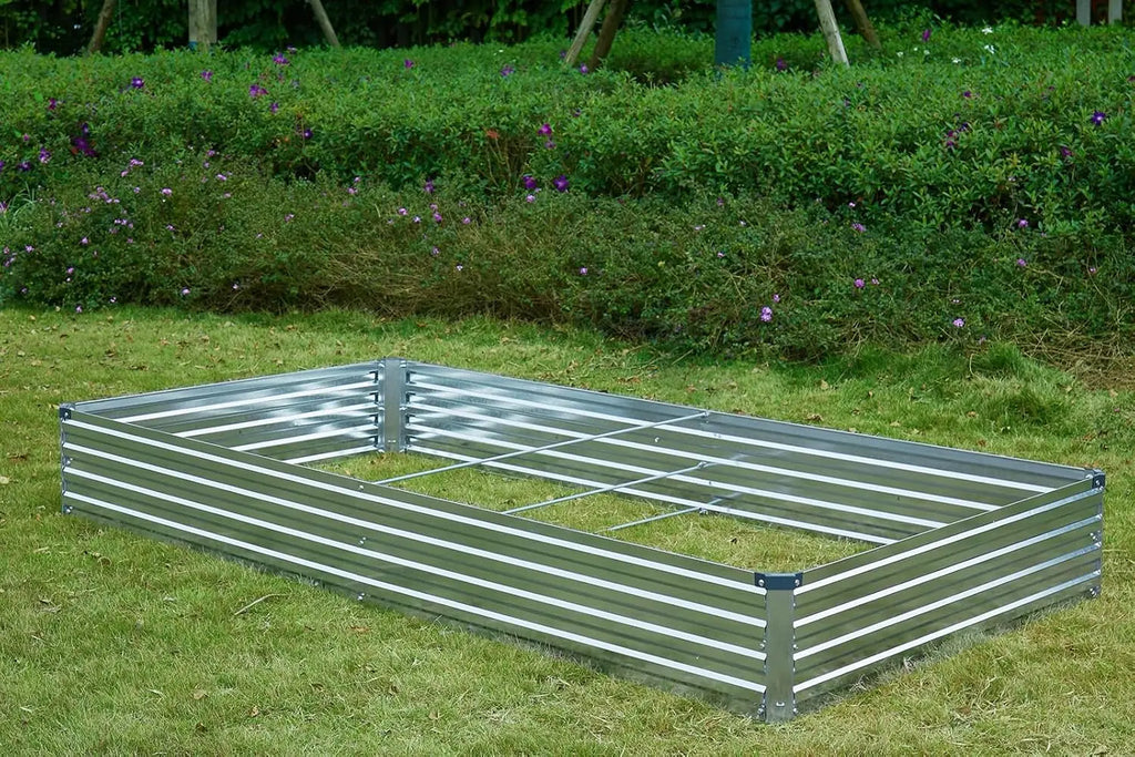 2 Pack 6x3x1FT Galvanized Raised Garden Beds Kit Outdoor Metal Gardening Planter Box for Vegetable Elevated Flower Herbs