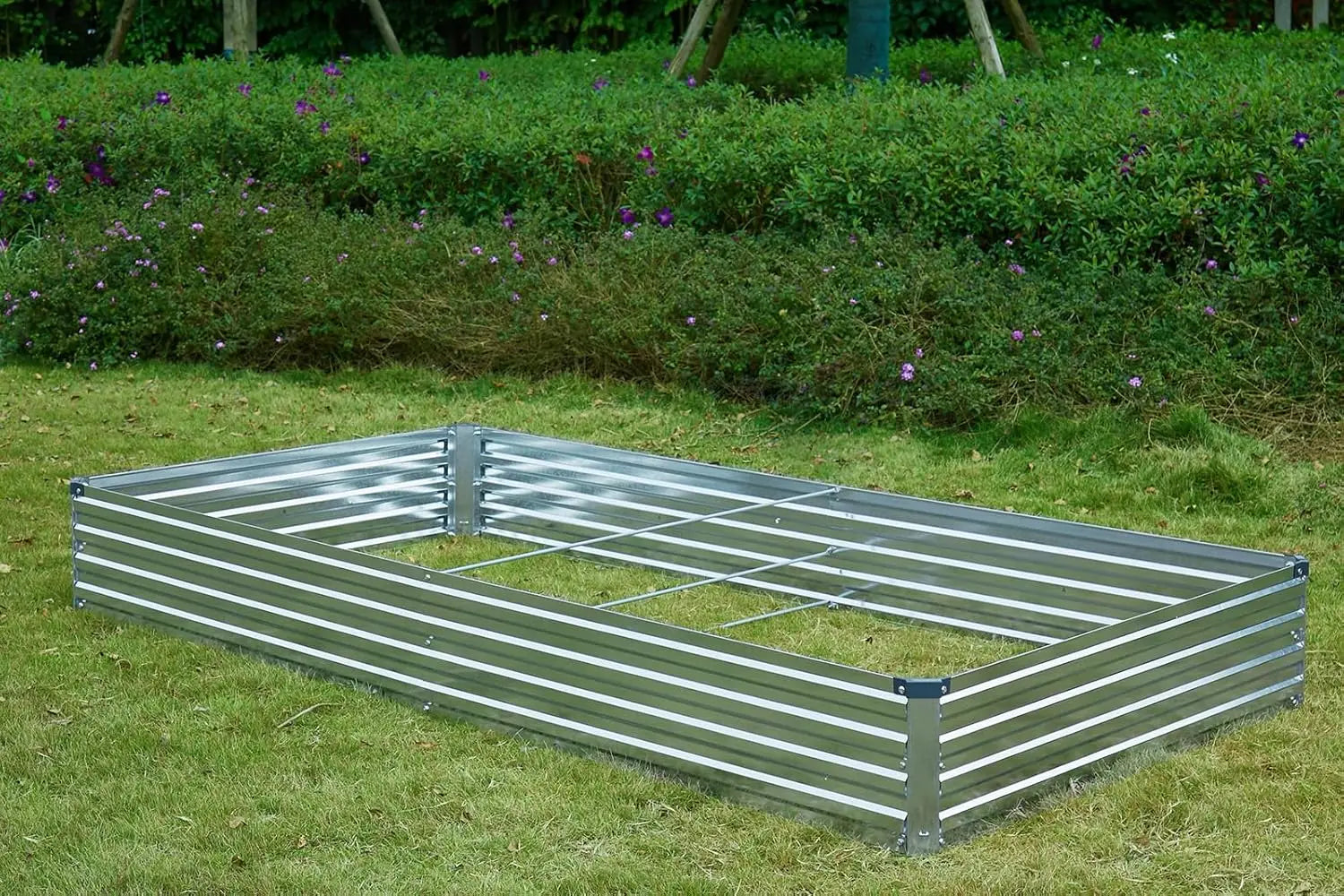 2 Pack 6x3x1FT Galvanized Raised Garden Beds Kit Outdoor Metal Gardening Planter Box for Vegetable Elevated Flower Herbs