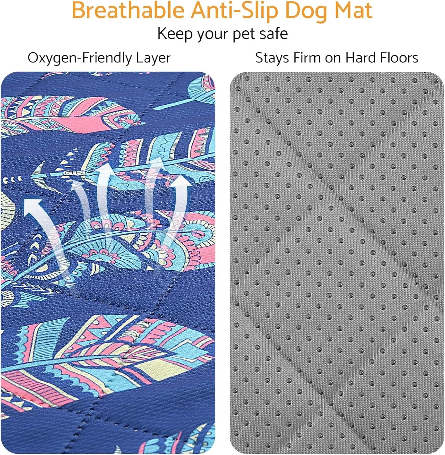 Quick Absorbing Anti-Slip Odor-Resistant Small Pet Cage Liner 48*24in 4pc Washable Reusable Pee Pad - Protects Floors/Carpets