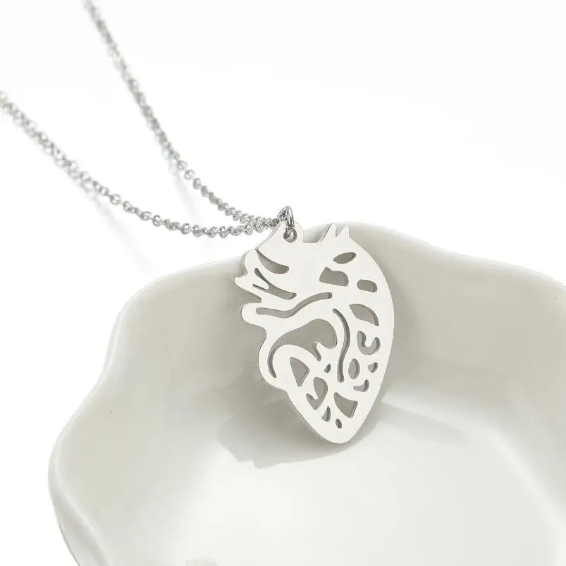 Women Fashion Jewelry Stainless Steel Claw Heart Roman Number Necklace For Birthday Day Gifts,Party Gifts