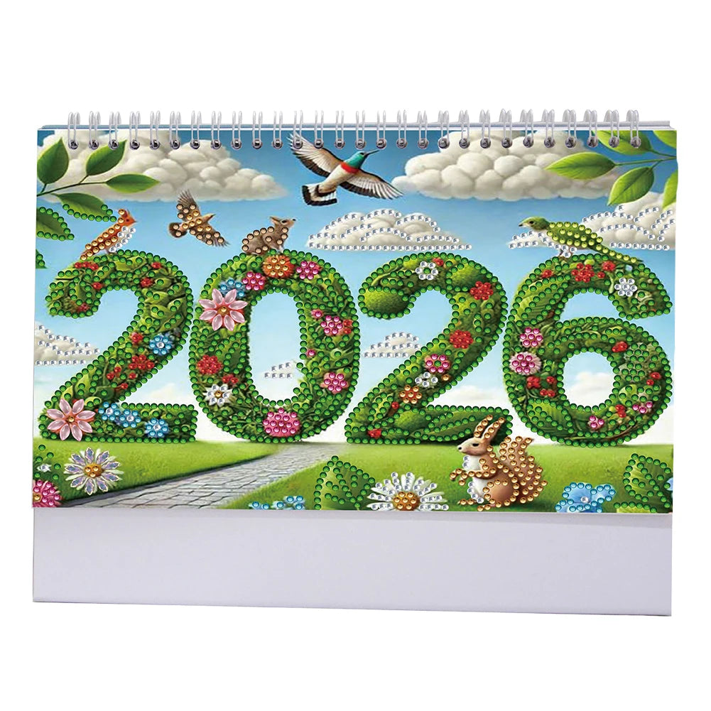 2026 Calendar DIY Diamond Painting Art Kit Diamond Painting Kit DIY Diamond Art Desk Calendar for Home Office School Scheduling