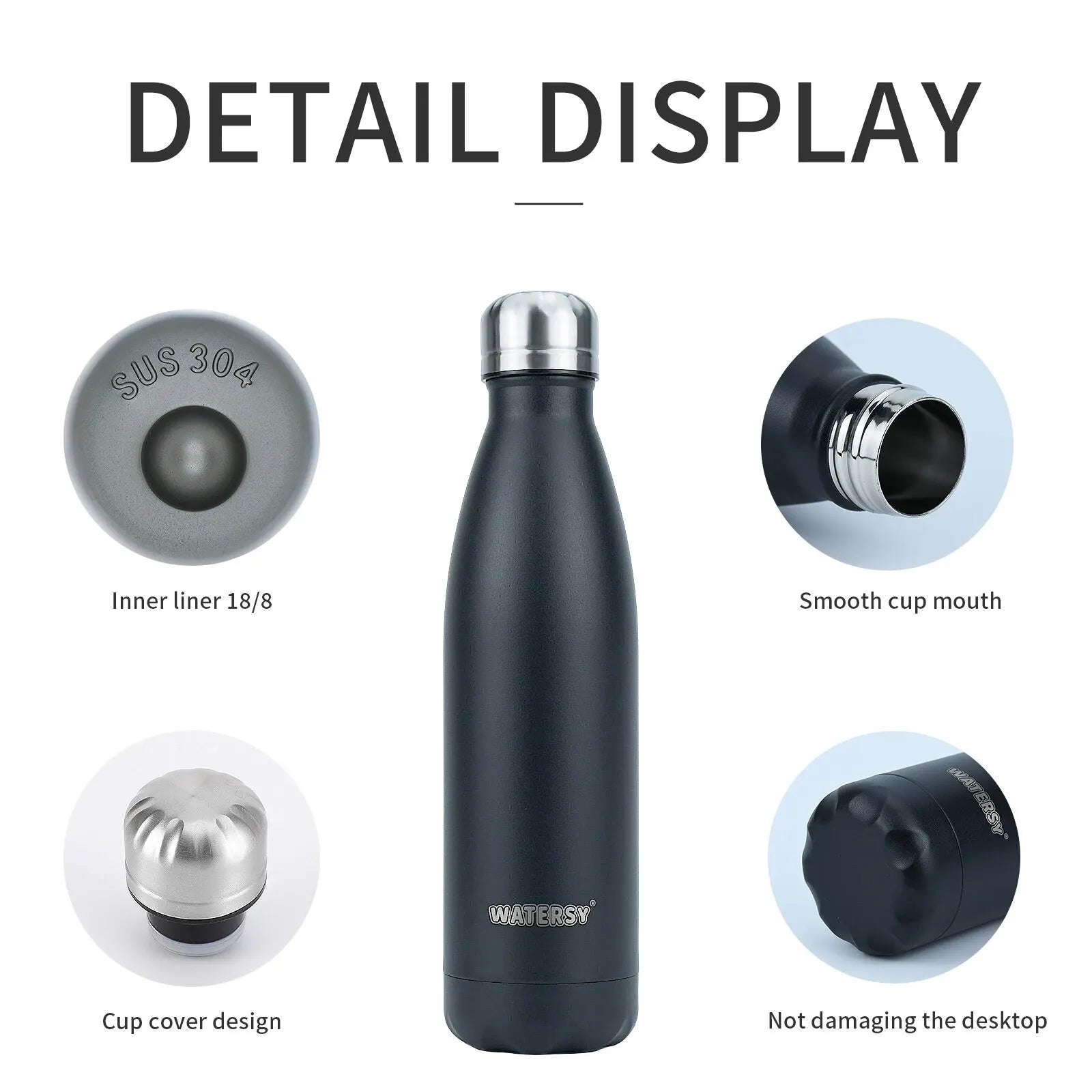 500ml Stainless Steel Water Bottle Insulated Vacuum Flask