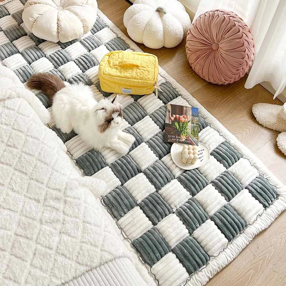 Dog Bed Mat Warm Pet Cat Scratchable Blanket Anti-slip Washable Cushion Sofa Couch Cover Protector For Large Dogs