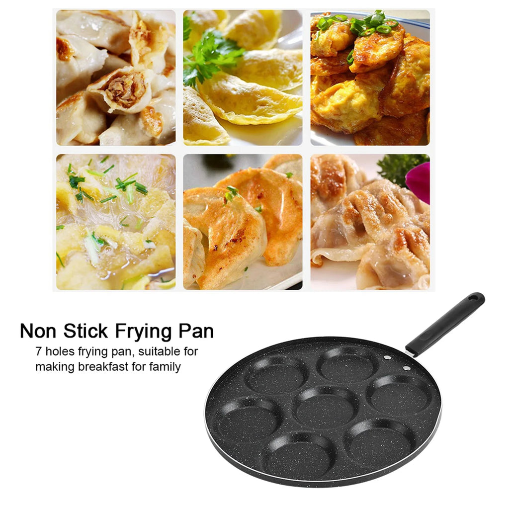 Frying Pan 7 Holes Frying Pan Non Stick Fried Eggs Cooking Pan Burger Mold Household Kitchen Cookware Cooking Pan