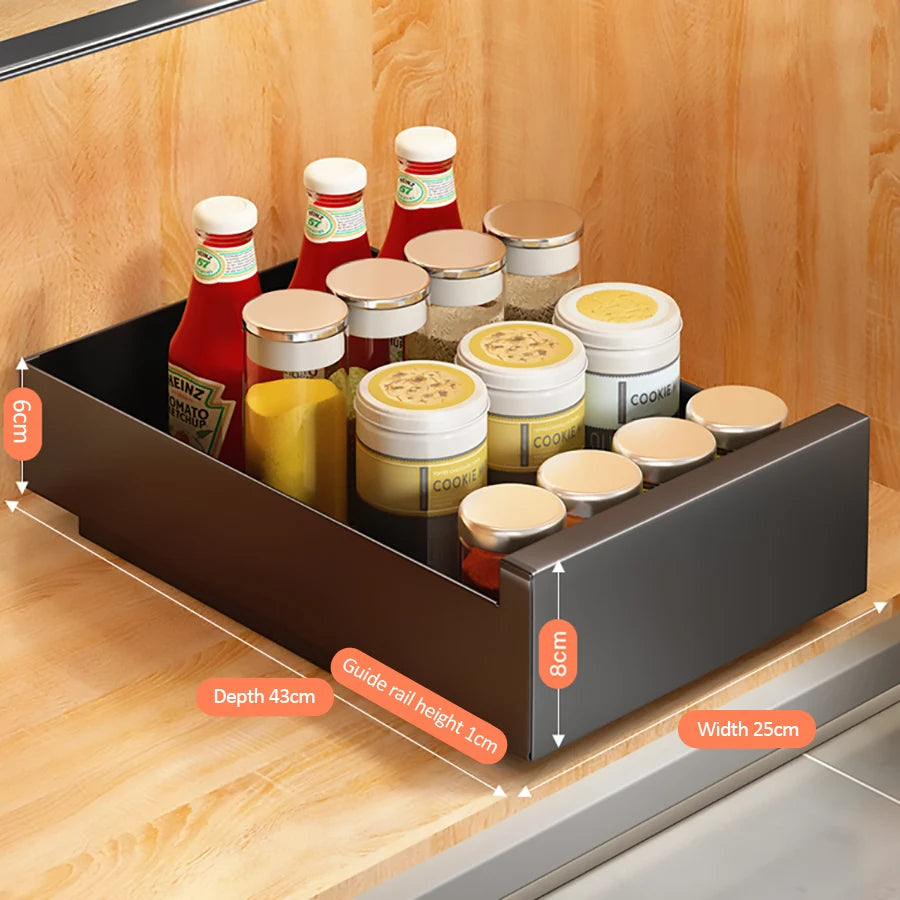 Pull Out Cabinet Organizer, Carbon Steel Slide Out Drawers Pantry Shelves, Home Organizers For Kitchen Bathroom Pantry