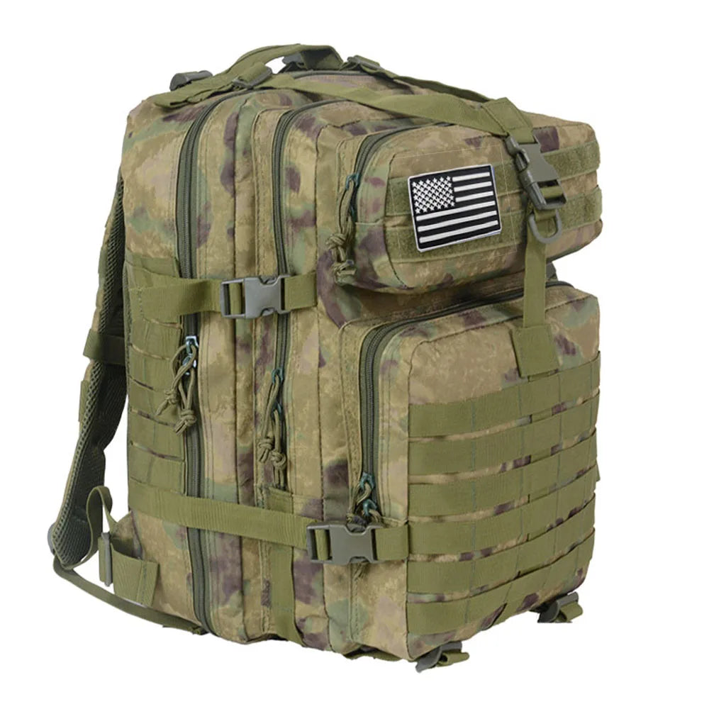 50 liters Outdoor tactical dual shoulder large 3P backpack Backcountry cycling sports backpack Travel attack camouflage multi-fu