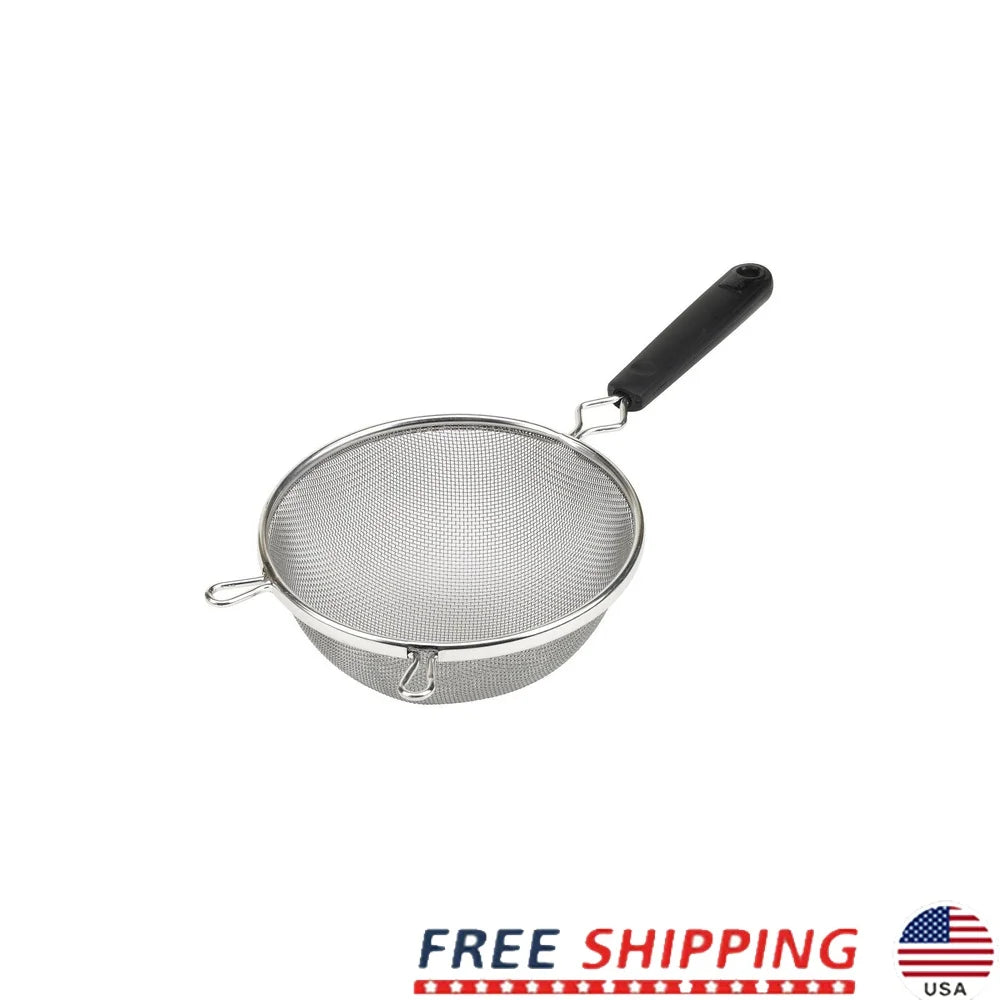 Aluminum Mesh Strainer 6 Inch Fine Mesh Sifter Kitchen Tool Rinsing Straining Flour Sauce Rice Beans Fruits Vegetables