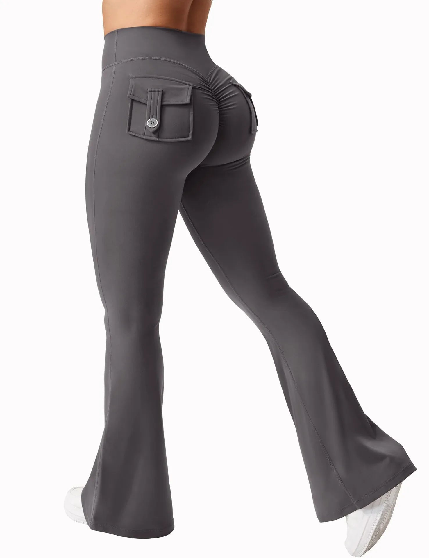 Summer Women's Cargo Pocket Fitness Tights - High-Waisted Stretch Butt Lift Yoga Running Pants