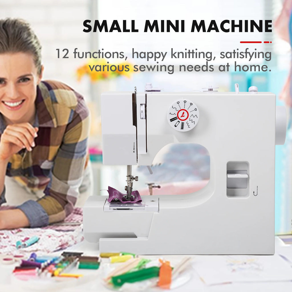 825A Multifunctional Mini Sewing Machine 12 Stitches Electric Sewing Machine with Foot Pedal US Long Service Life Perfect Gift