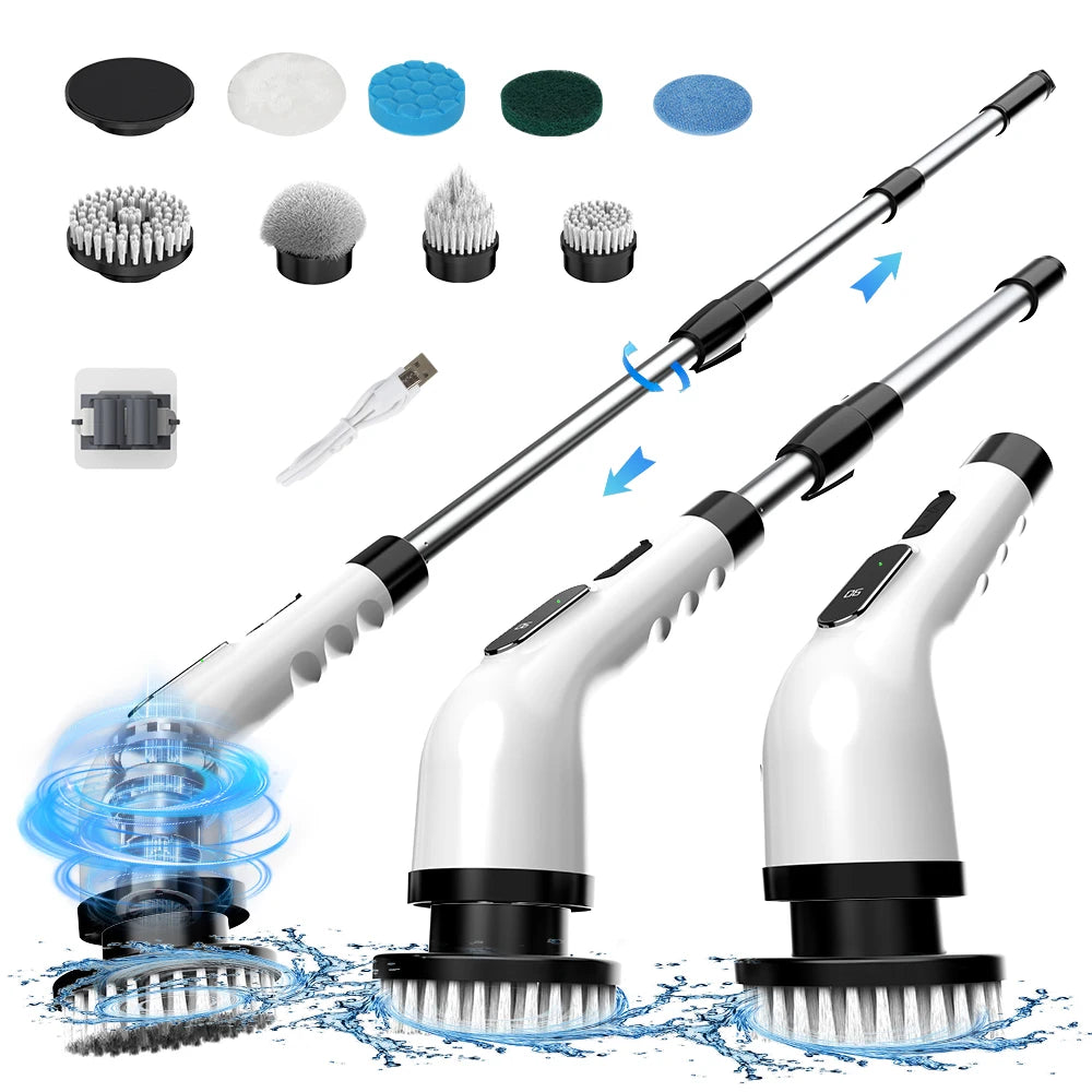 Electric Cleaning Brush 9 in 1 Multifunctional Wireless Rotatable Cleaning Brush Bathroom Kitchen Windows Toilet