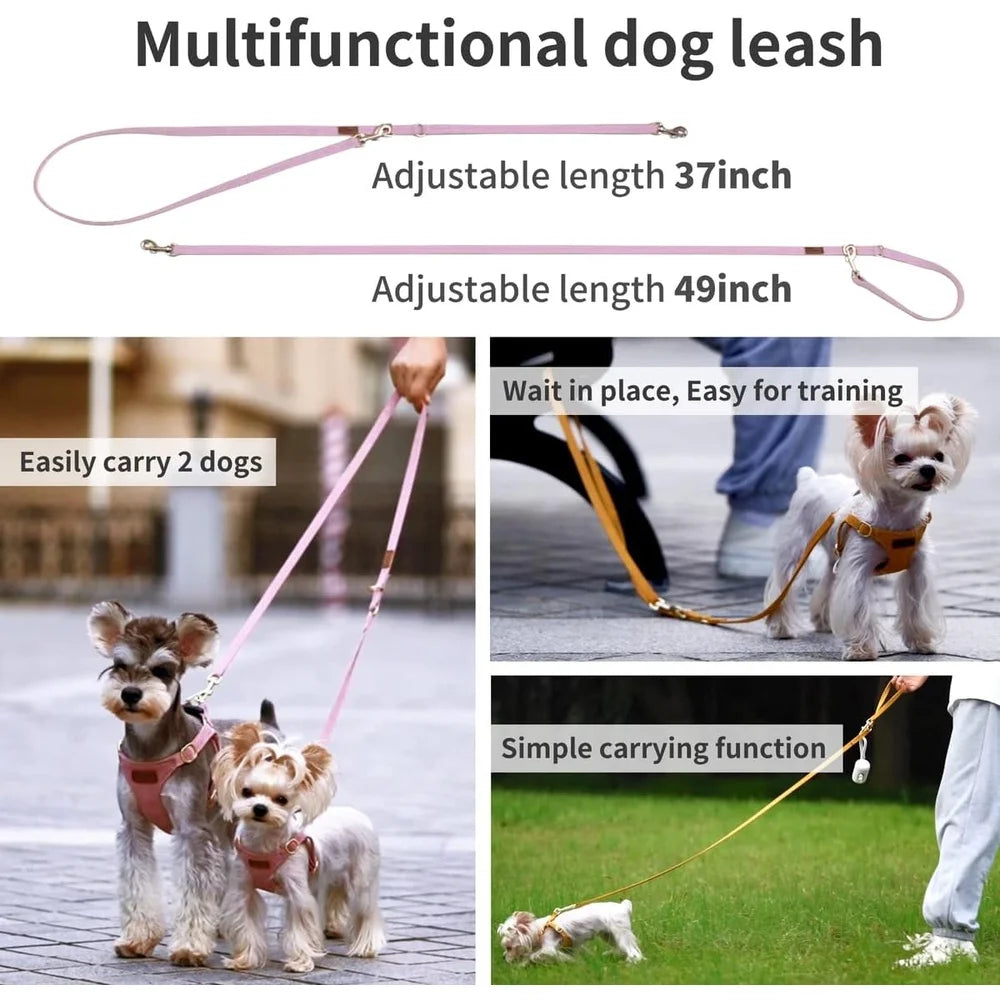 Adjustable No Pull XXS Puppy Harness Soft Escape Proof Pet Vest with Multifunctional Dog Leash Lightweight Breathable Small Dogs