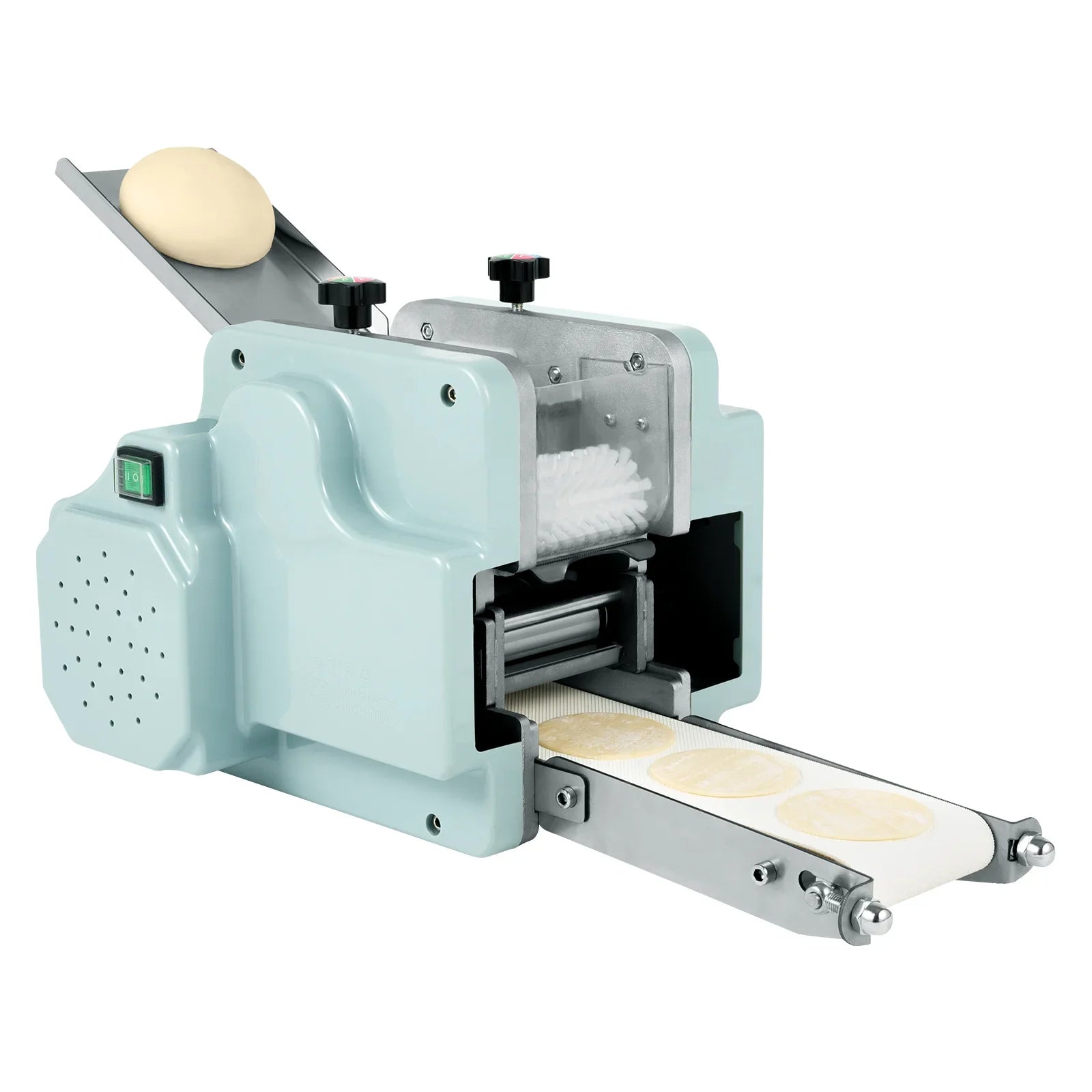 110V 140W Dumpling Machine Restaurant Automatic Wonton Dough Processing Machine with Circular Mold 50-60 Piece/Min for Kitchen