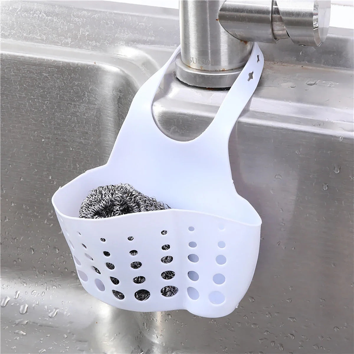 Adjustable Sink  Drain Basket Plastic Bag Useful Things For Kitchen Accessories Soap Sponge Hanging Organizer Usefull things