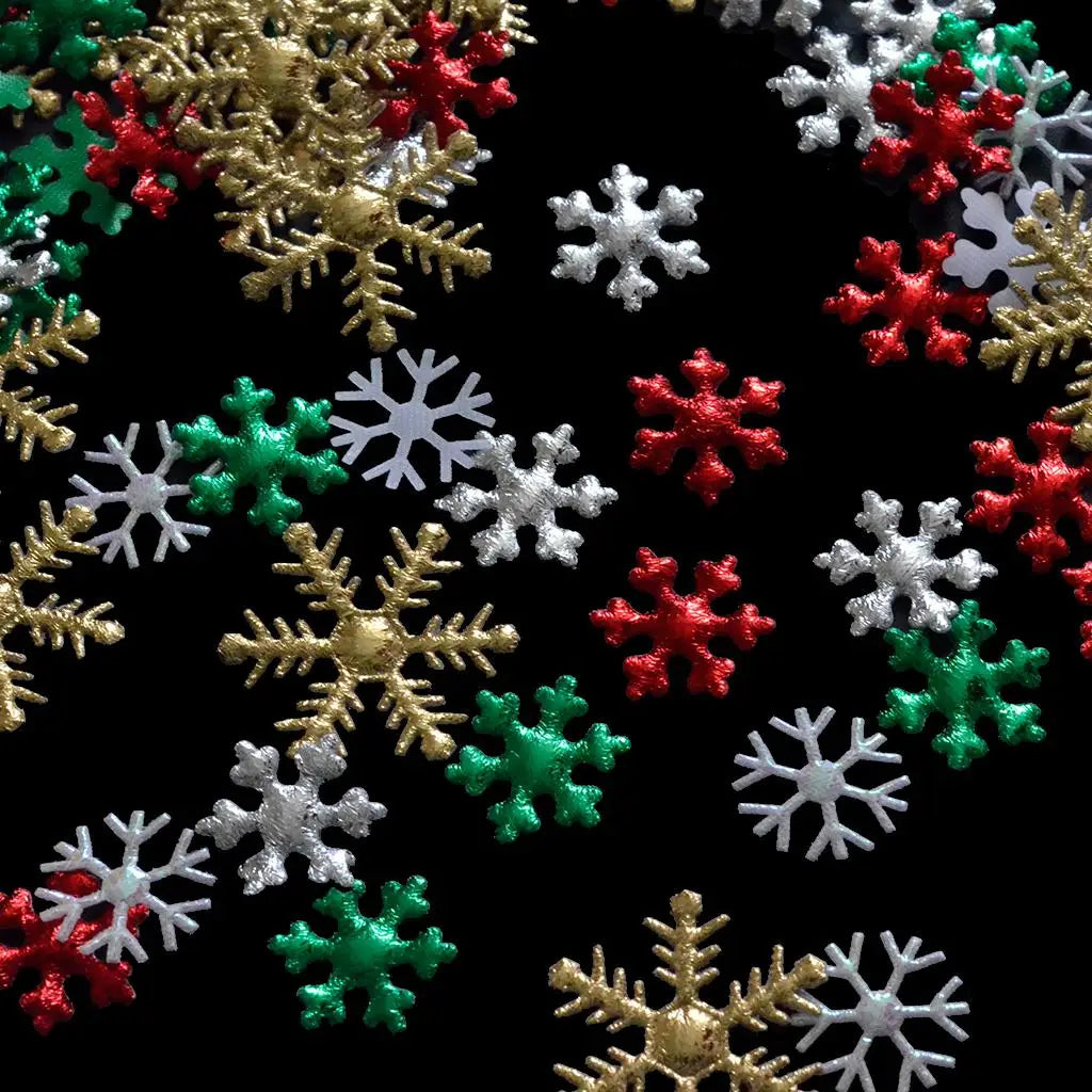 200Pc Colorful Snowflakes Buttons Flatback Charms for DIY Card Making Crafts