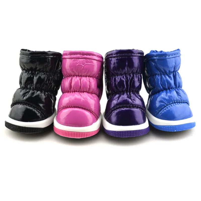 4pcs/set Pet Dog Winter Rain Shoes Waterproof Dogs Snow Boots Puppy Dog Slip Shoes For Small Medium Dog Yorkie Shoes Footwear