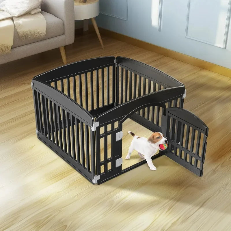 Plastic Dog Playpen 24 Inch, 4/6-Panel Pet Fence for Small Dog