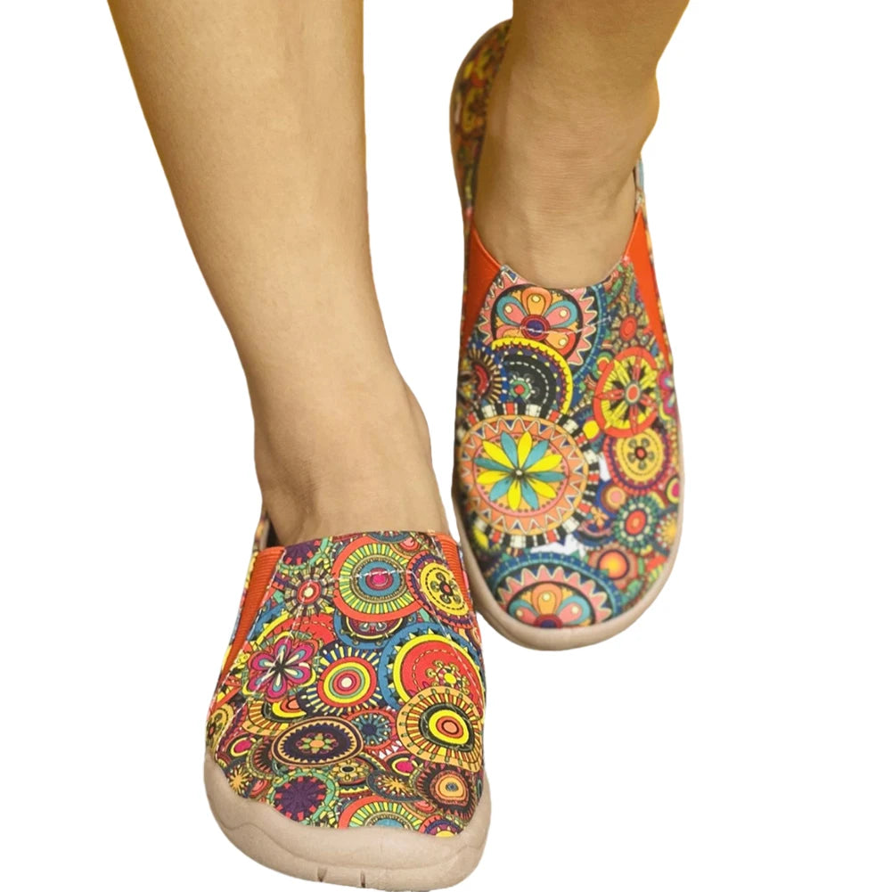 Women Loafers Casual Travel Shoes Anti Slip Slip On Flats Breathable Lightweight Walking Loafers Comfortable for Outdoor Travel