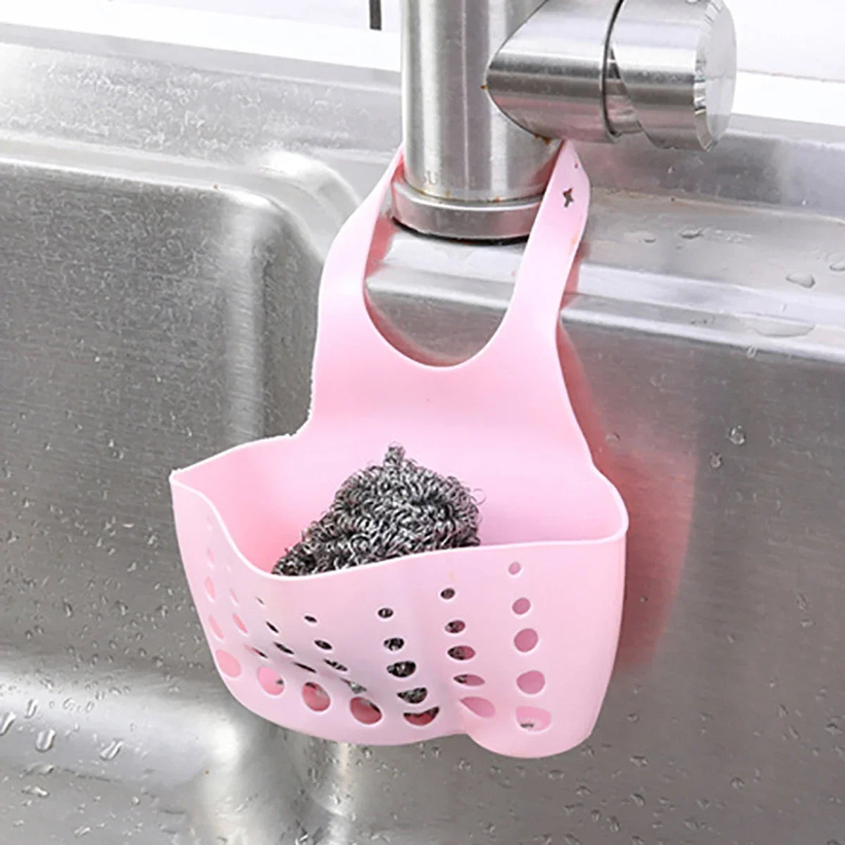 Adjustable Sink  Drain Basket Plastic Bag Useful Things For Kitchen Accessories Soap Sponge Hanging Organizer Usefull things