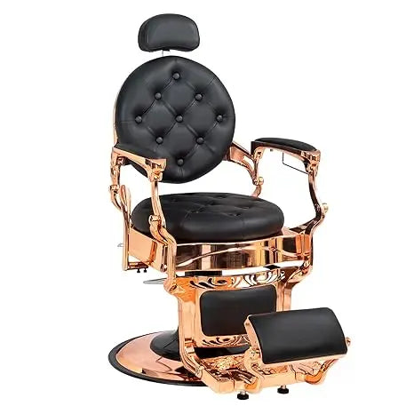700lbs Heavy Duty Vintage Recline Barber Chair – Hydraulic, 360° Rotatable with Headrest for Professional Salons
